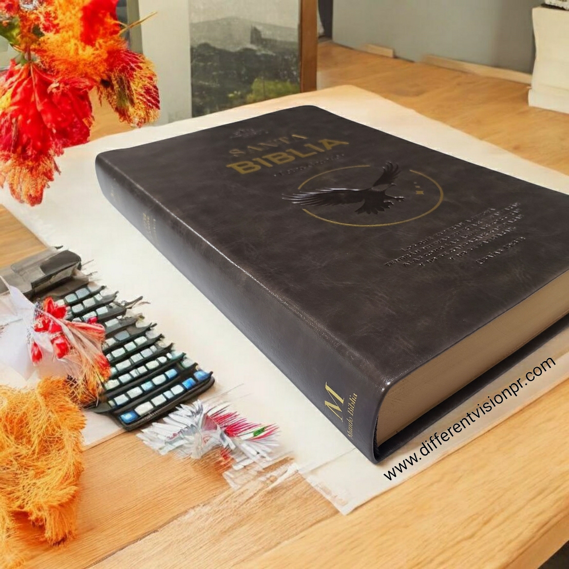 Biblia RVR 1960 de Letra Grande, imit piel Café, Águila (Free Shipping)