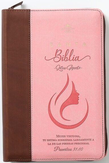 Biblia RVR60 tamaño manual letra Gigante Café/café con cierre: Mujer Virtuosa (Free Shipping)
