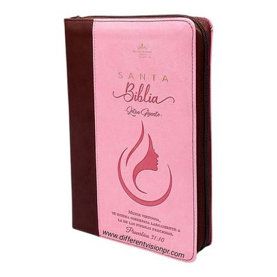 Biblia RVR60 tamaño manual letra Gigante Café/café con cierre: Mujer Virtuosa (Free Shipping)