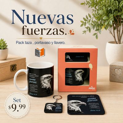 Pack Taza 12 OZ + llavero + Posavasos  - Nuevas Fuerzas