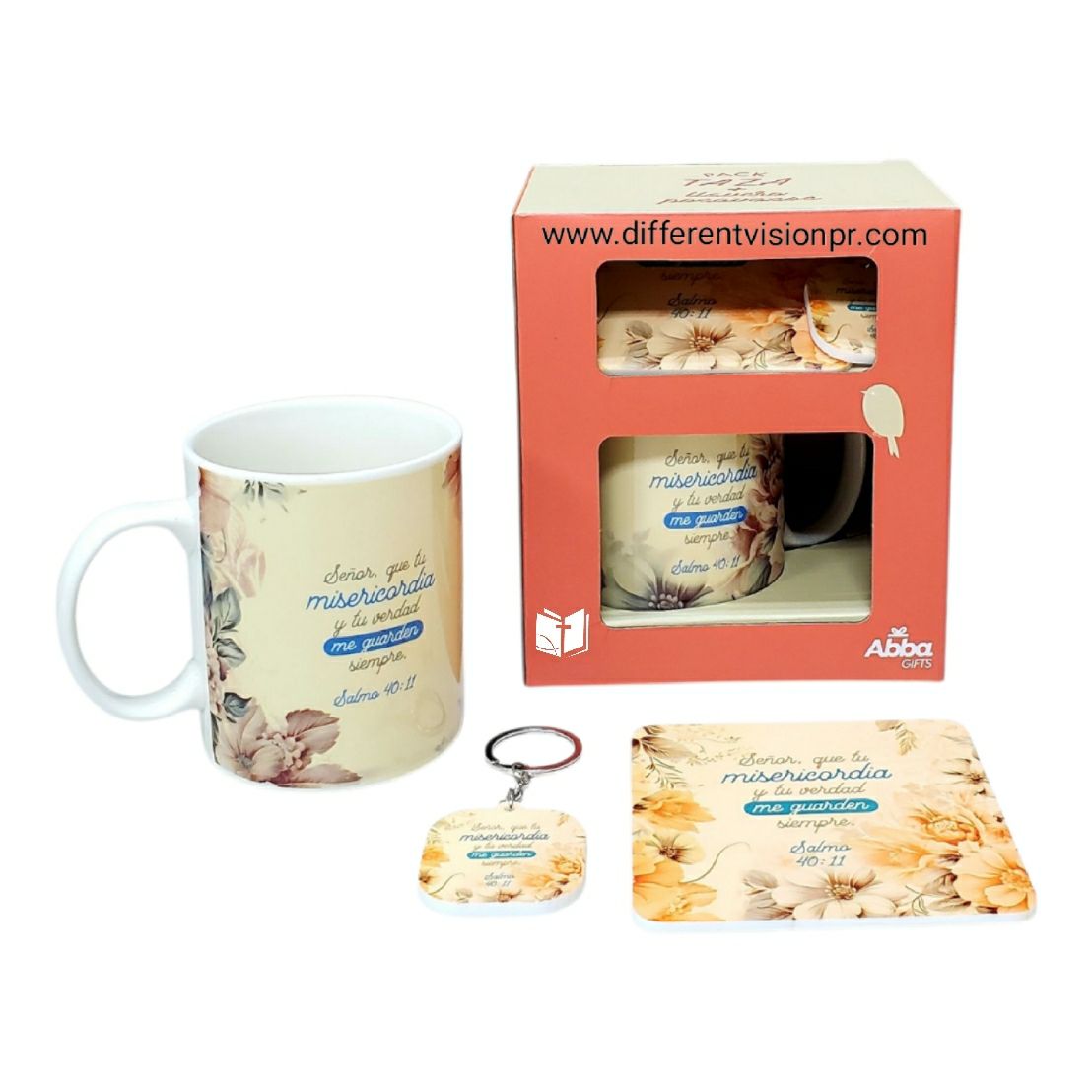 Pack Taza 12 OZ + llavero + Posavasos - Misericordia