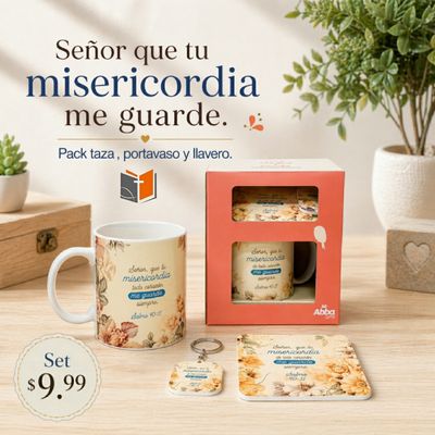 Pack Taza 12 OZ + llavero + Posavasos - Misericordia