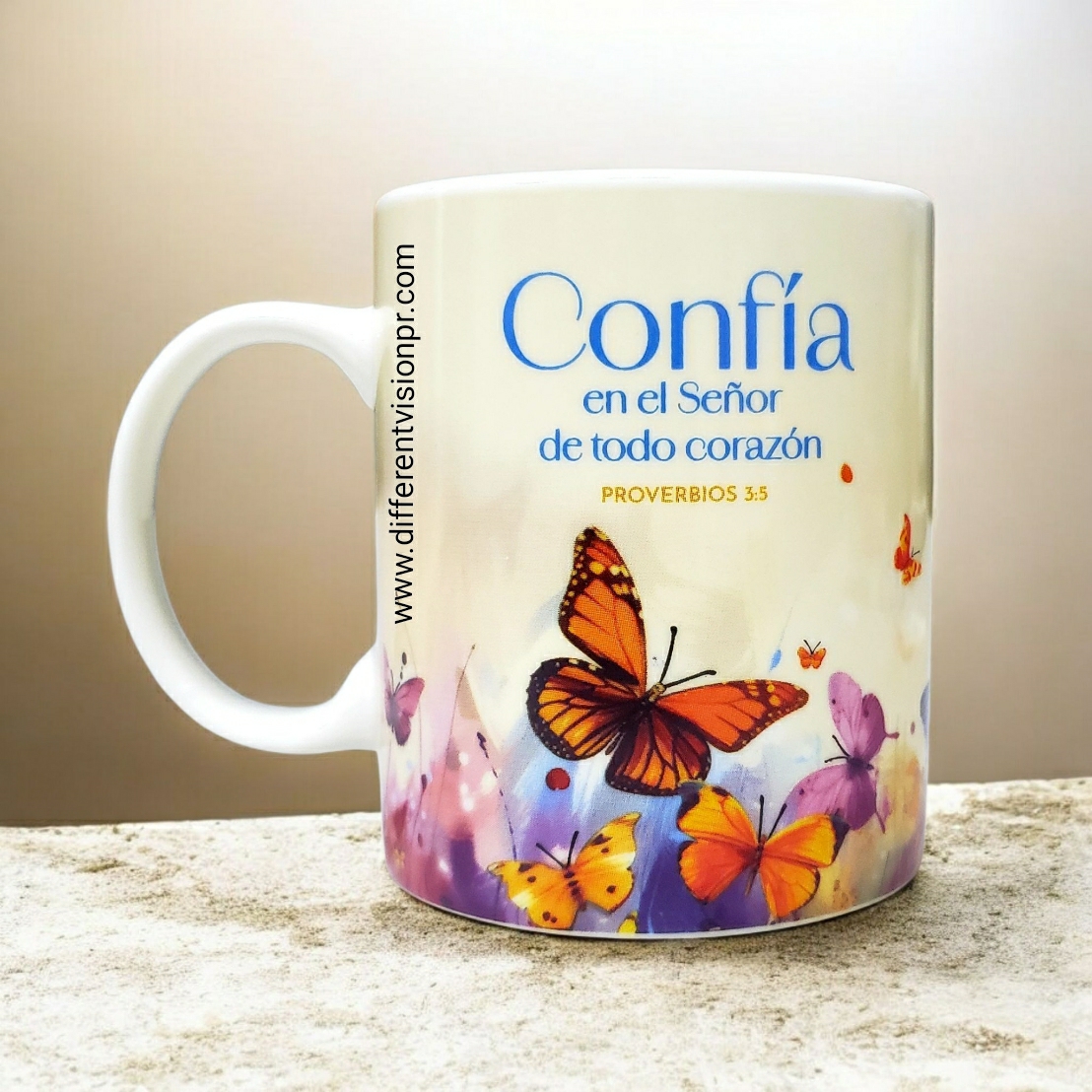 Pack Taza 12 OZ + llavero + Posavasos - Confía