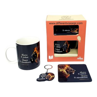 Pack Taza 12 OZ + llavero + Posavasos - León