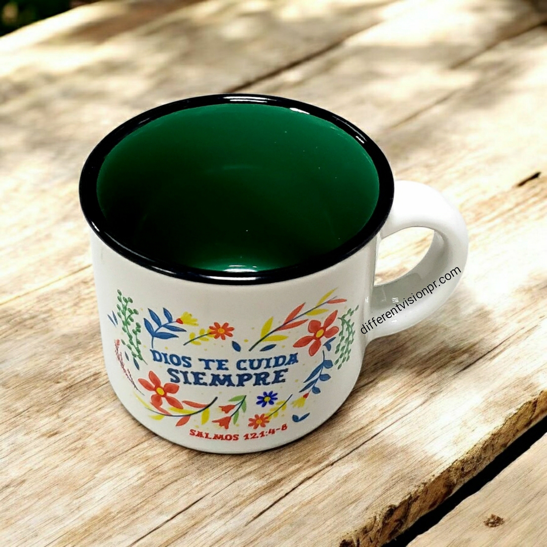 Taza pequeña 3 Oz. Colección Pequeñas Bendiciones - Dios te cuida siempre