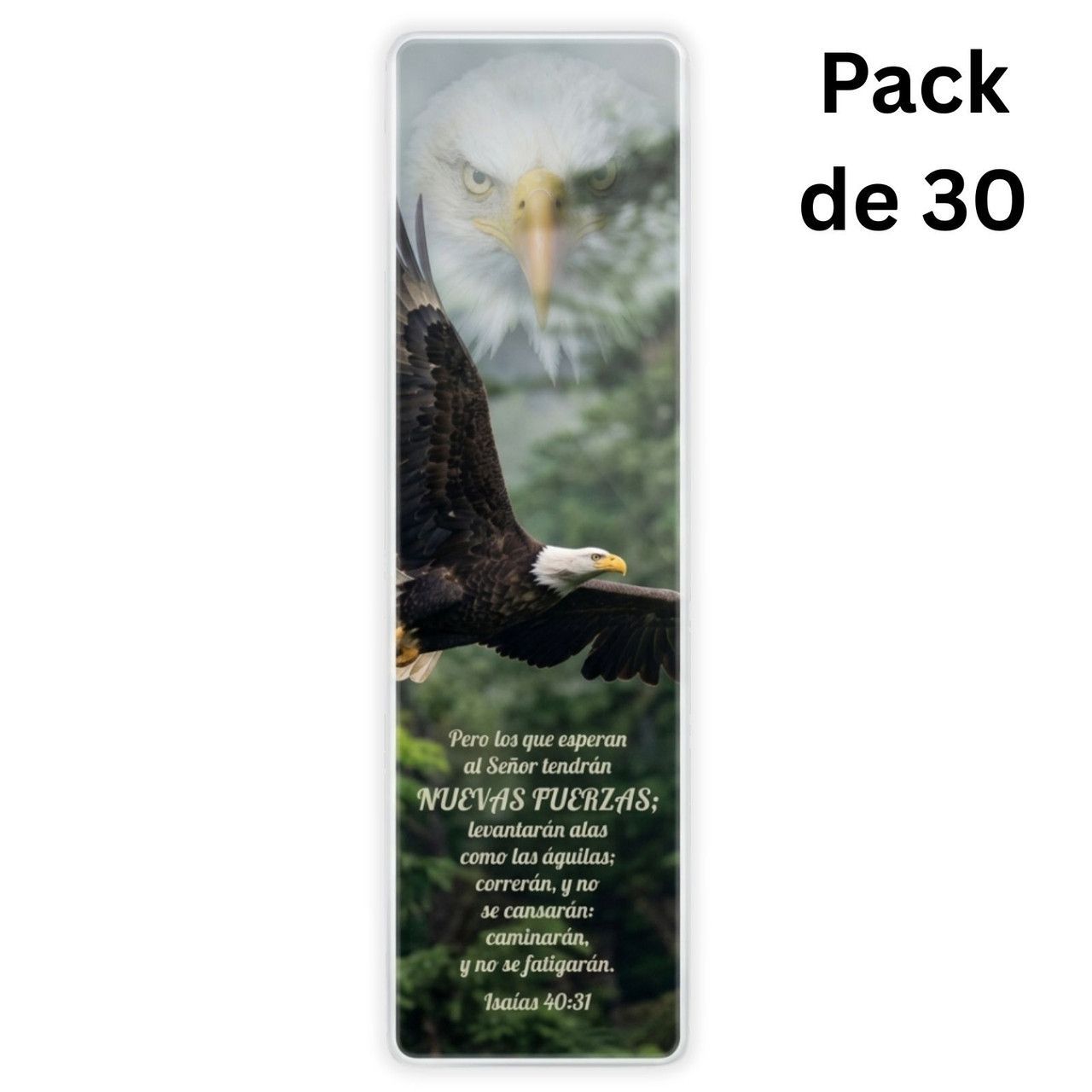 Pack de 30 Separadores en PVC Transparentes: Nuevas fuerzas - Isaías 40:31