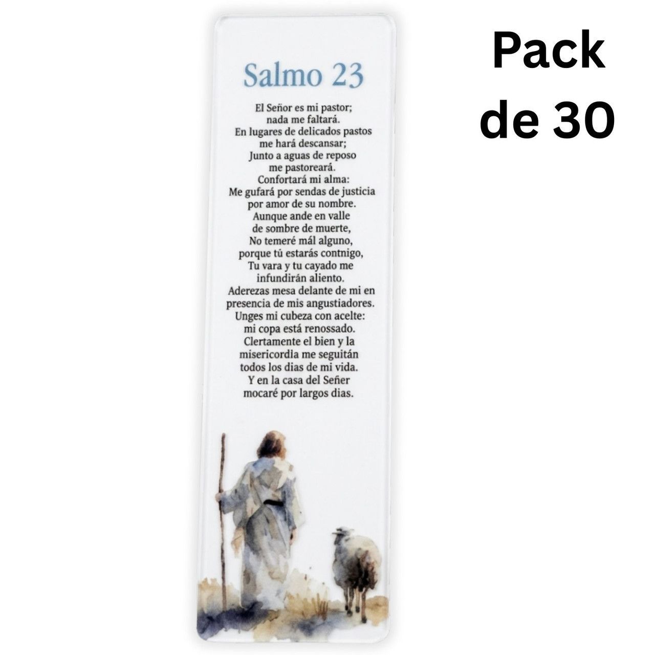 Pack de 30 Separadores en PVC Transparentes: El Señor es mi Pastor - Salmos 23