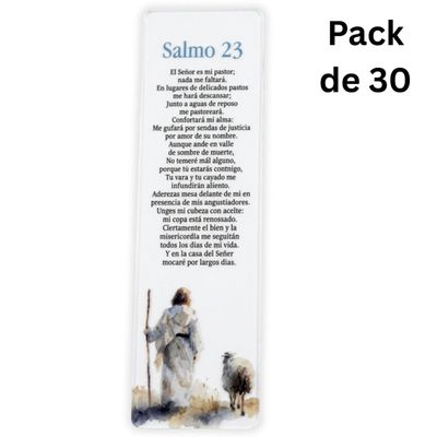 Pack de 30 Separadores en PVC Transparentes:  El Señor es mi Pastor - Salmos 23