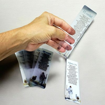 Pack de 30 Separadores en PVC Transparentes: El Señor es mi Pastor - Salmos 23