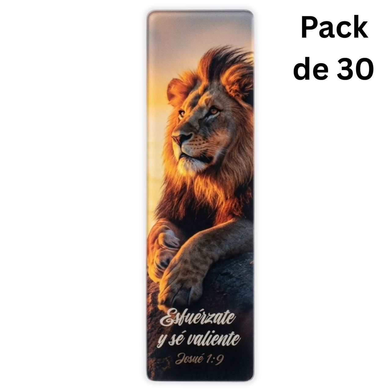 Pack de 30 Separadores en PVC Transparentes: Esfuérzate y sé valiente - Josué 1:9