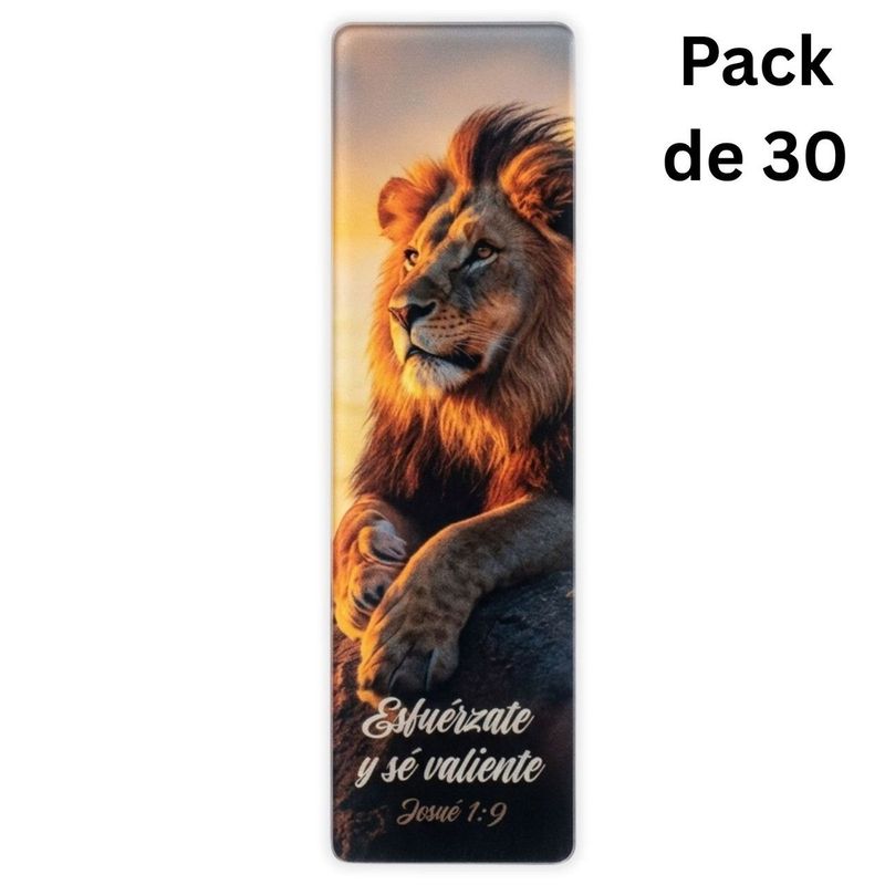 Pack de 30 Separadores en PVC Transparentes: Esfuérzate y sé valiente - Josué 1:9