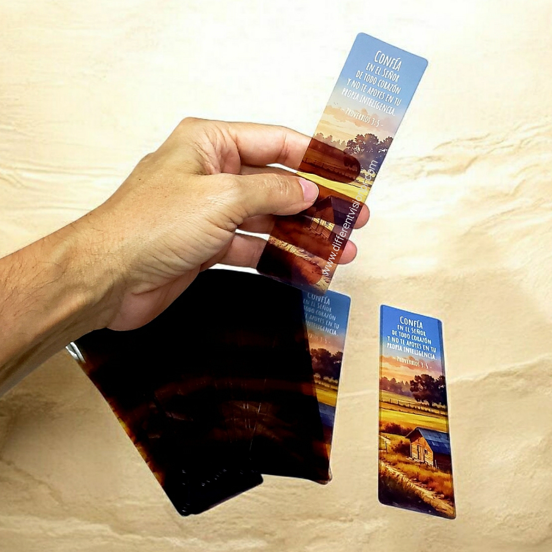 Pack de 30 Separadores en PVC Transparentes: Confía en el Señor - Proverbios 3:5