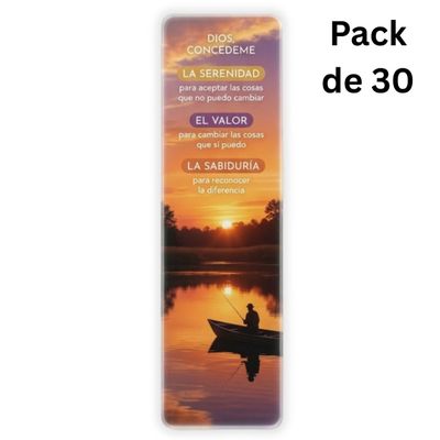 Pack de 30 Separadores en PVC Transparentes:  Dios concedeme la serenidad