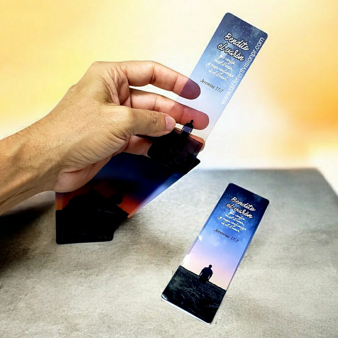 Pack de 30 Separadores en PVC Transparentes: Bendito el varón - Jeremías 17:7