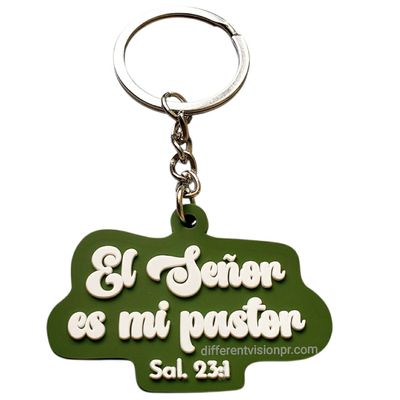 Llavero de caucho verde - El Señor es mi pastor