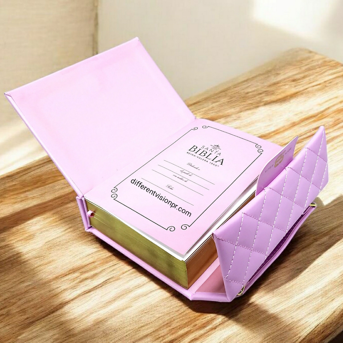 Biblia RVR 1960 Estilo Cartera con Broche, Imit Piel Rosa Claro (Free Shipping)