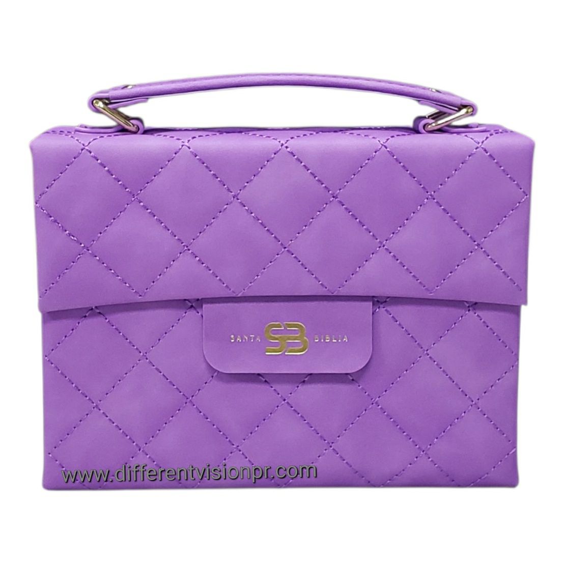 Biblia RVR 1960 Estilo Cartera con Broche, Imit Piel Lila ping)