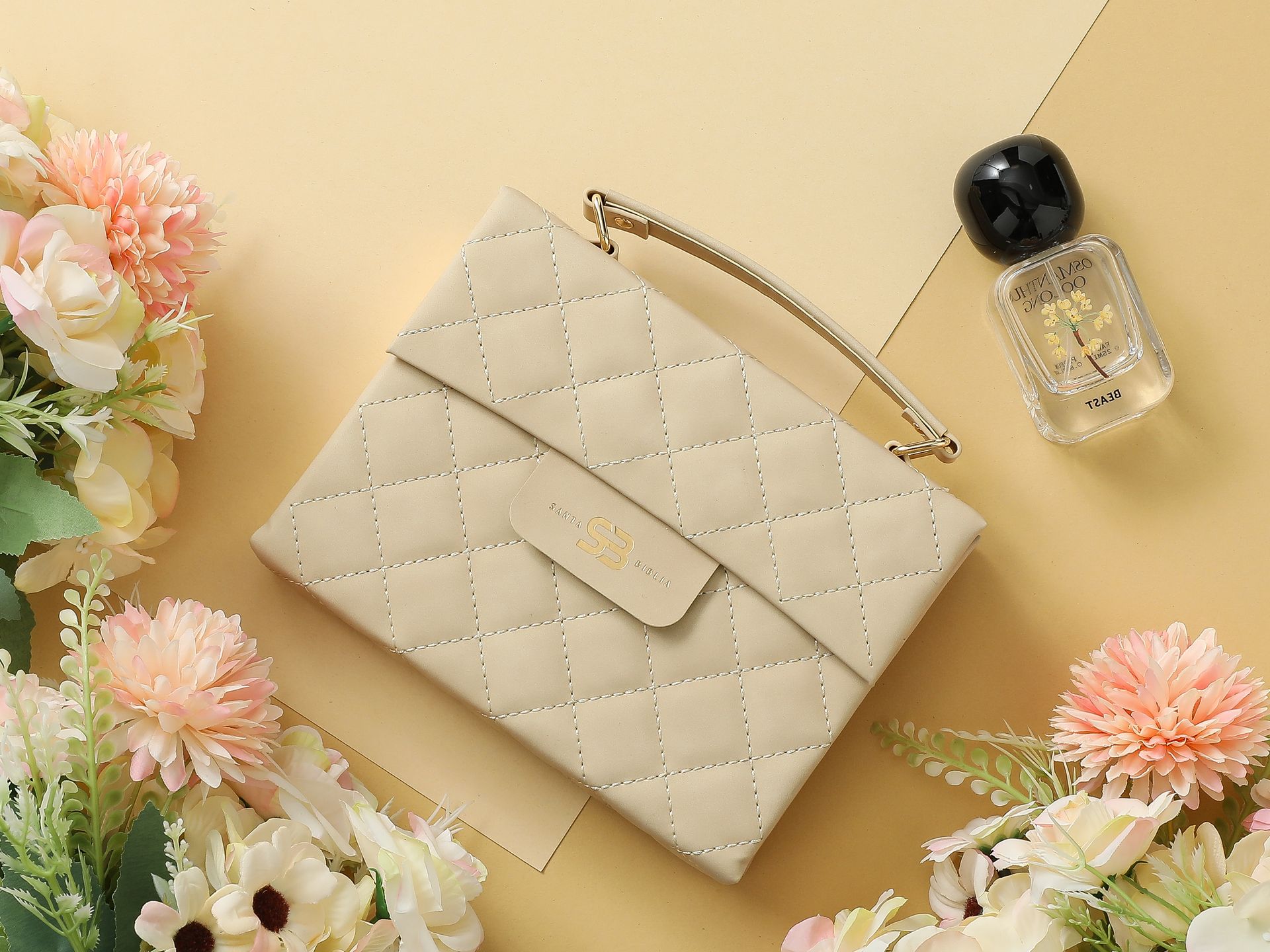 Biblia RVR 1960 Estilo Cartera con Broche, Imit Piel Beige ping)