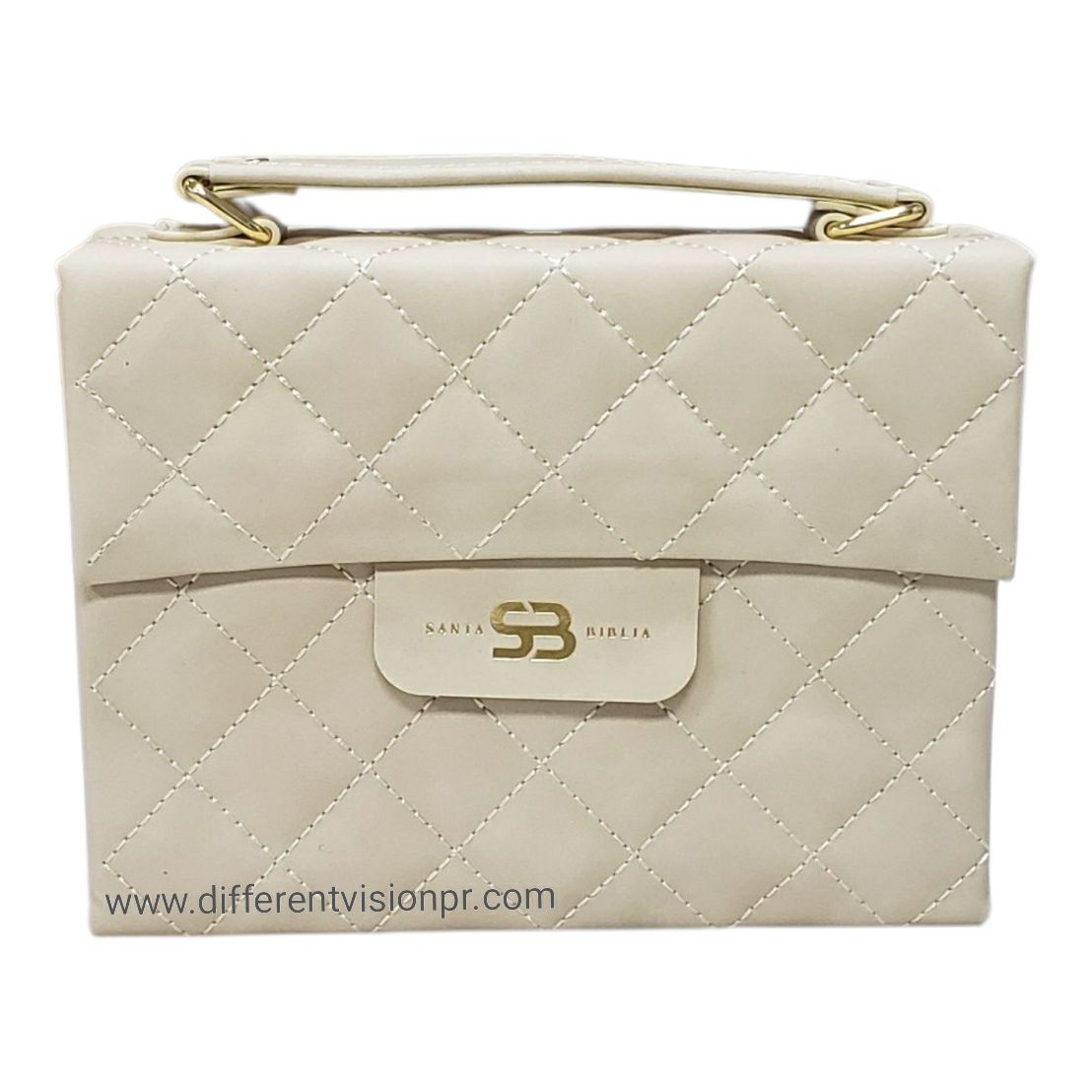 Biblia RVR 1960 Estilo Cartera con Broche, Imit Piel Beige ping)