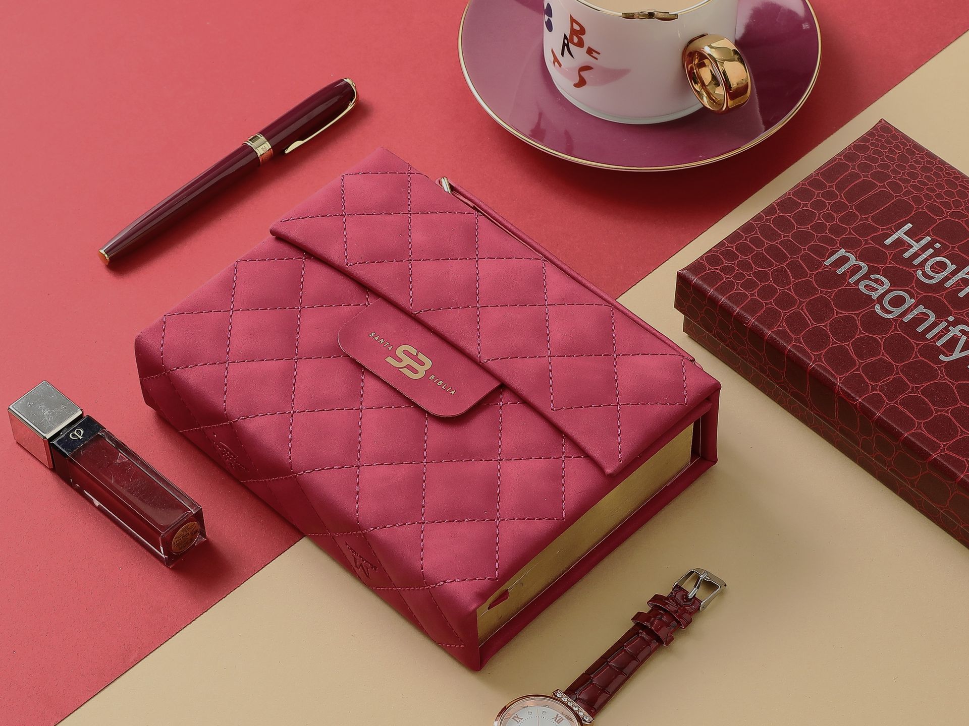 Biblia RVR 1960 Estilo Cartera con Broche, Imit Piel Fucsia (Free Shipping)