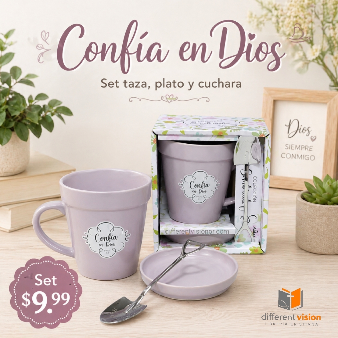 Taza 14 OZ. Colección Sembrador - Confia en Dios