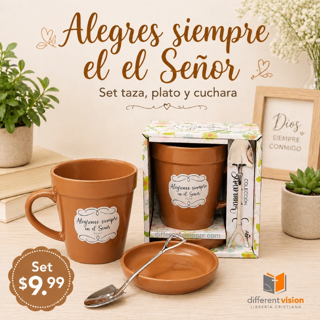 Taza 14 OZ. Colección Sembrador - Alegrense siempre