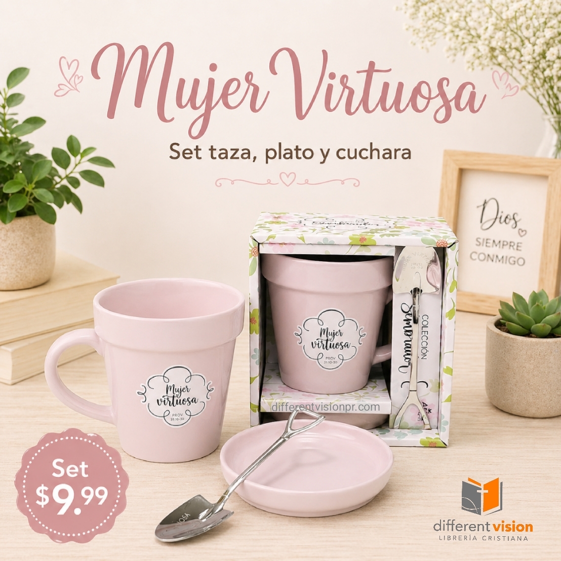 Taza 14 OZ. Colección Sembrador - Mujer Virtuosa