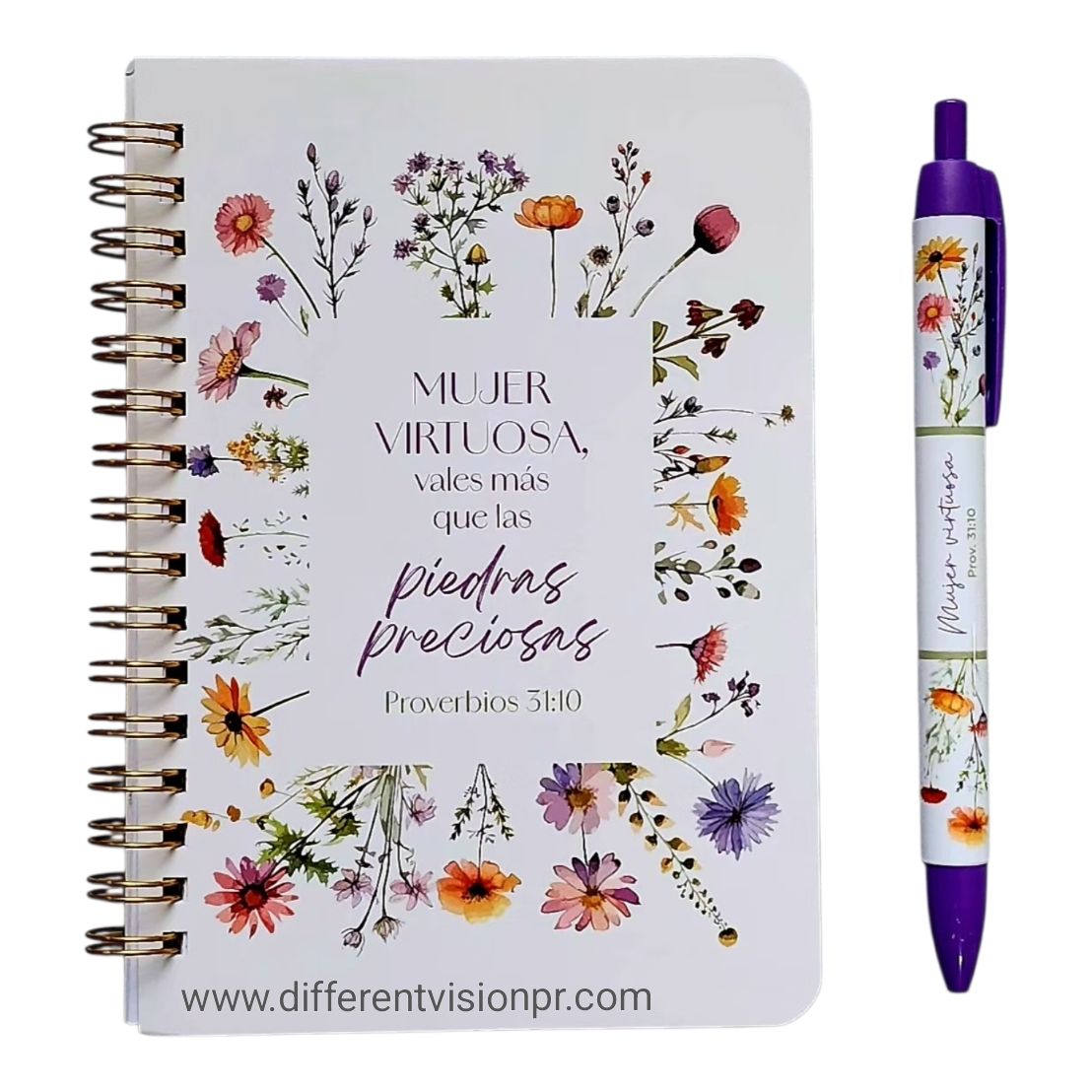 Pack libreta anillas con bolígrafo. (Mujer Virtuosa)