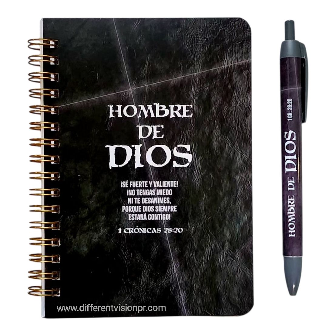 Pack libreta anillas con bolígrafo. (Hombre de Dios)