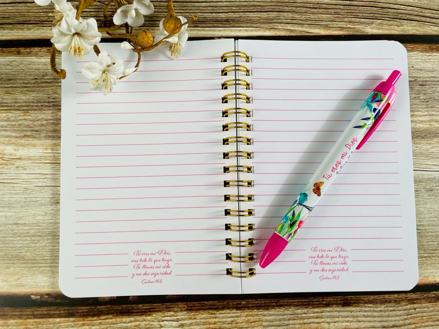Pack libreta anillas con bolígrafo. (Tú eres mi Dios)