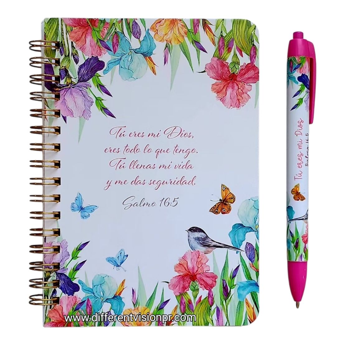Pack libreta anillas con bolígrafo. (Tú eres mi Dios)