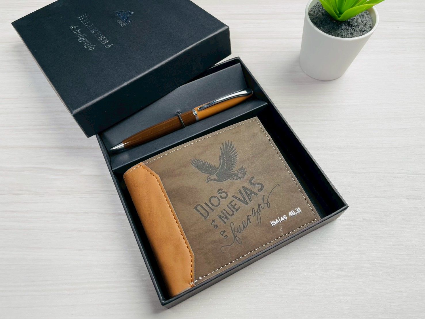 Pack de Cartera con Bolígrafo - Dios te da Nuevas Fuerzas
