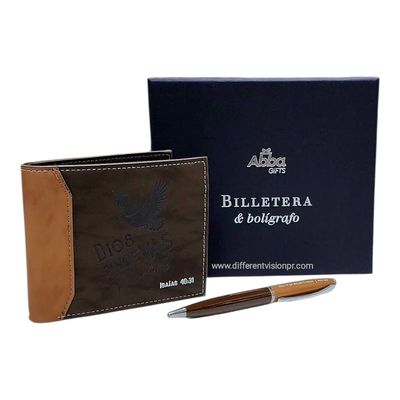 Pack de Cartera con Bolígrafo - Dios te da Nuevas Fuerzas