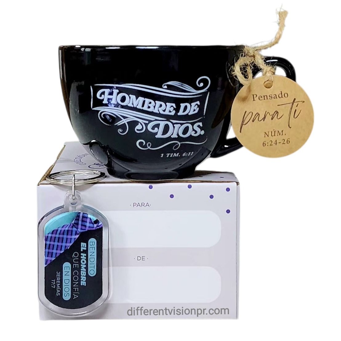 Pack de Taza con llavero (Hombre de Dios)