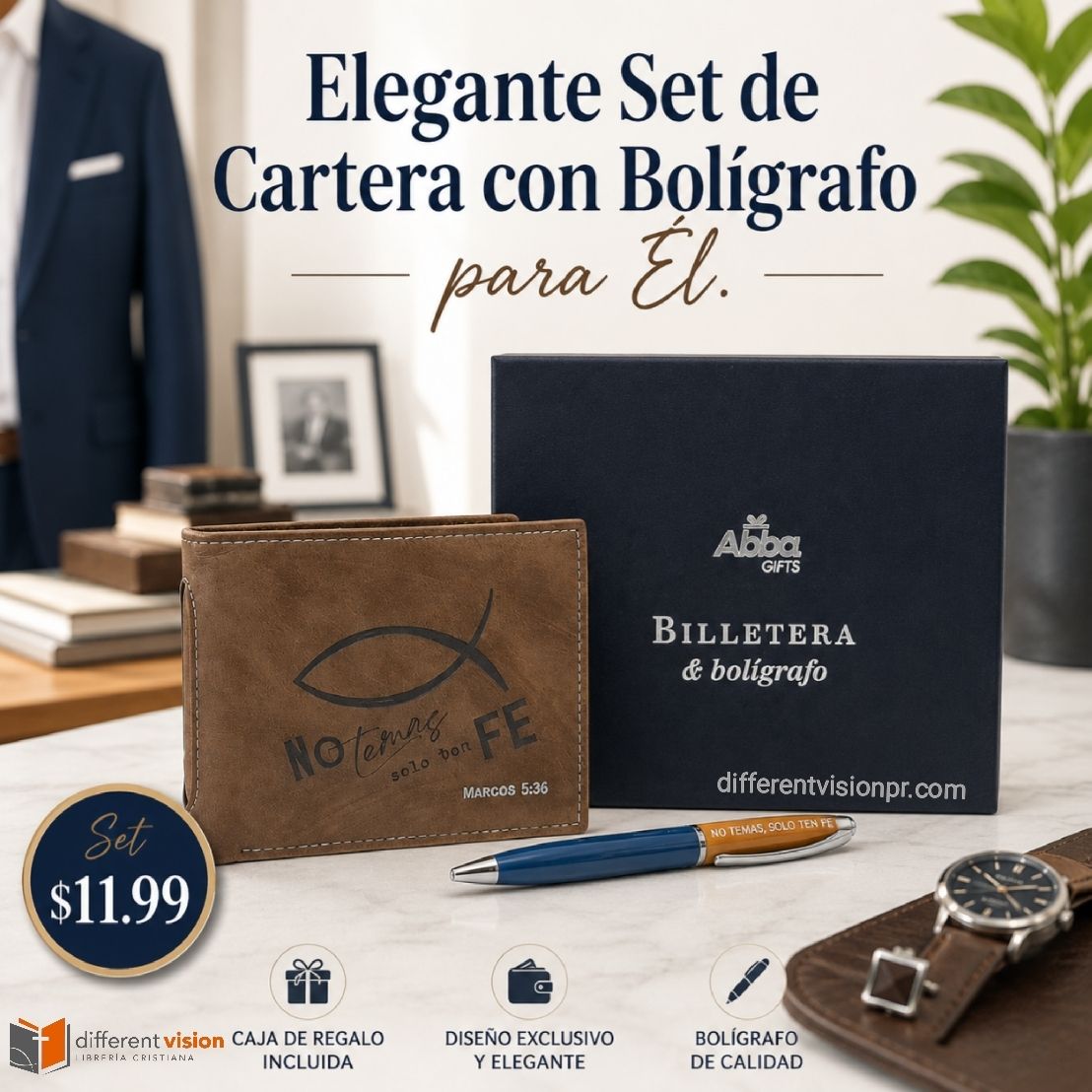 Pack de Cartera con Bolígrafo - No temas, sólo ten fe