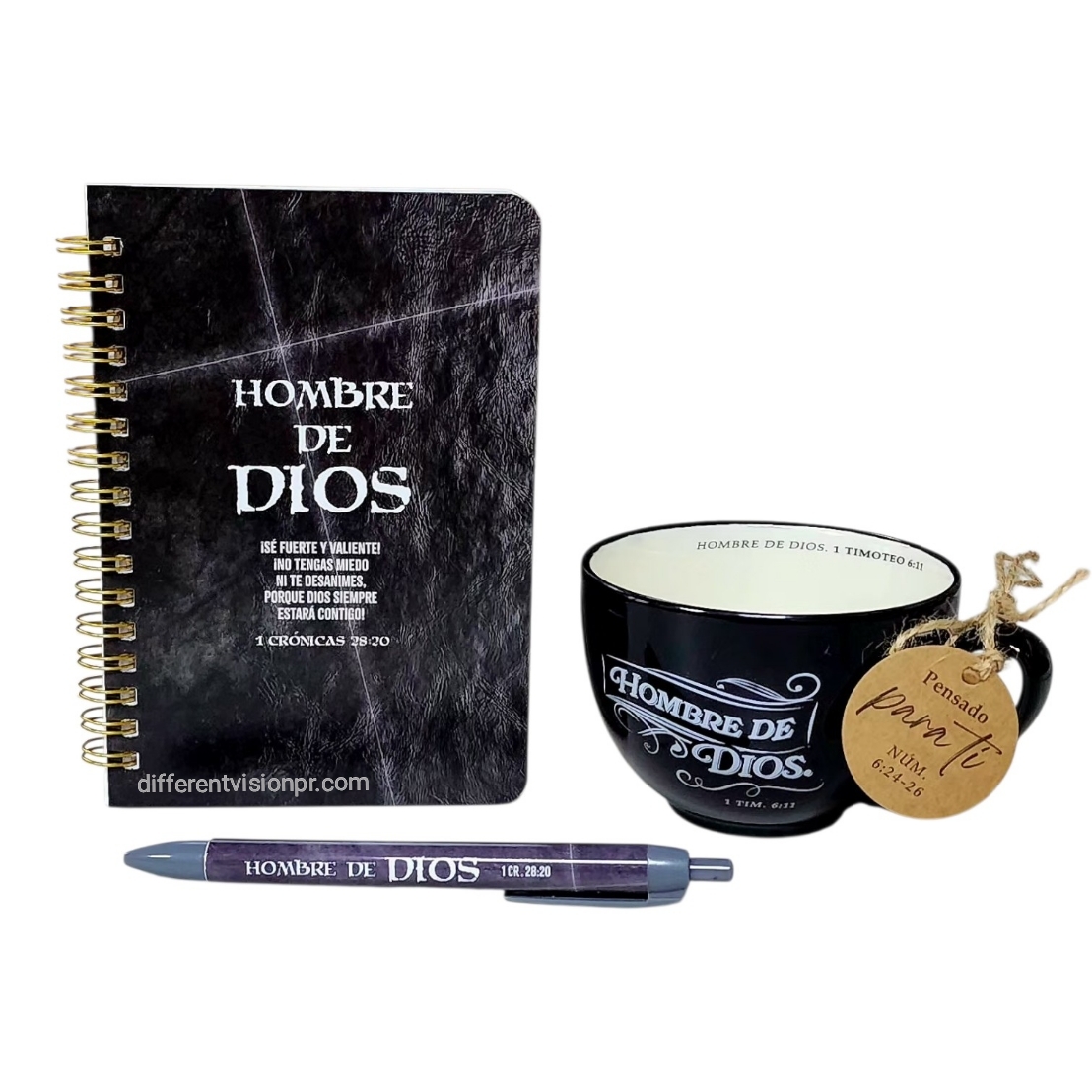 Pack Taza con Libreta y Bolígrafo (Hombre de Dios)