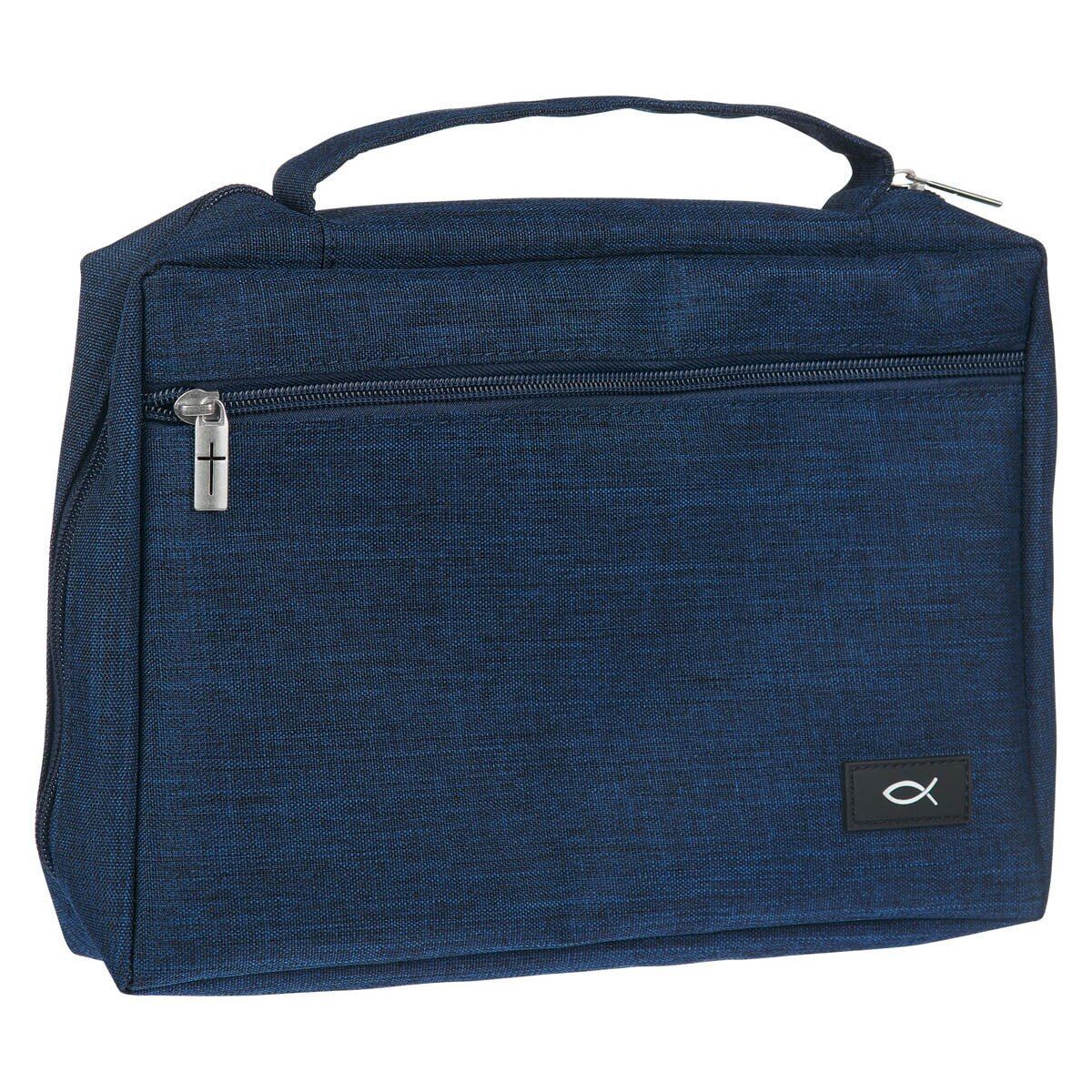 Cover de lona para la Biblia  Extra Grande Navy Blue   (para hombres y mujeres)