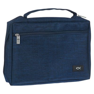 Cover de lona para la Biblia  Extra Grande Navy Blue   (para hombres y mujeres)