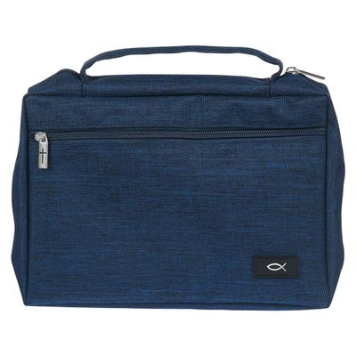 Cover de lona para la Biblia  Extra Grande Navy Blue   (para hombres y mujeres)