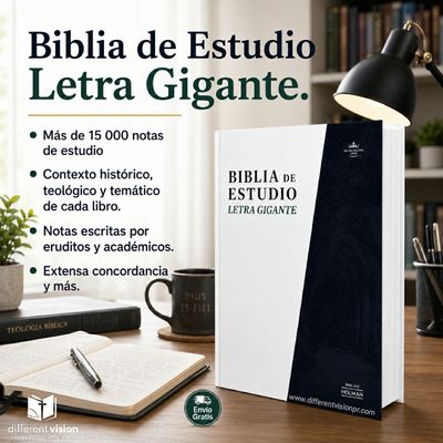 RVR 1960 Biblia de estudio letra gigante, tapa dura (Free Shipping)