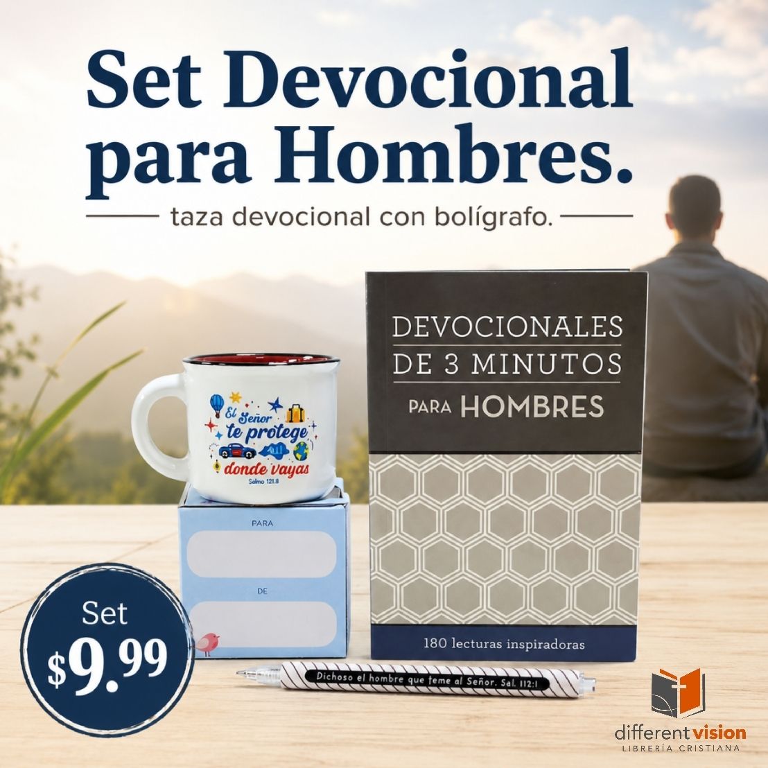 Set de Taza, bolígrafo y devocional - Hombre de Dios