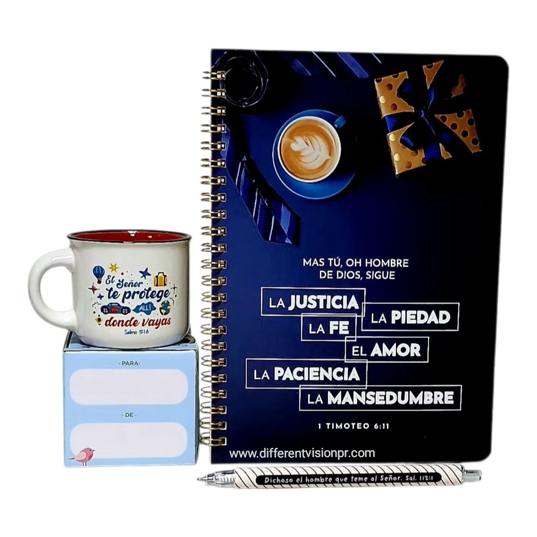 Pack, taza, libreta con bolígrafo ( El Señor te protege)
