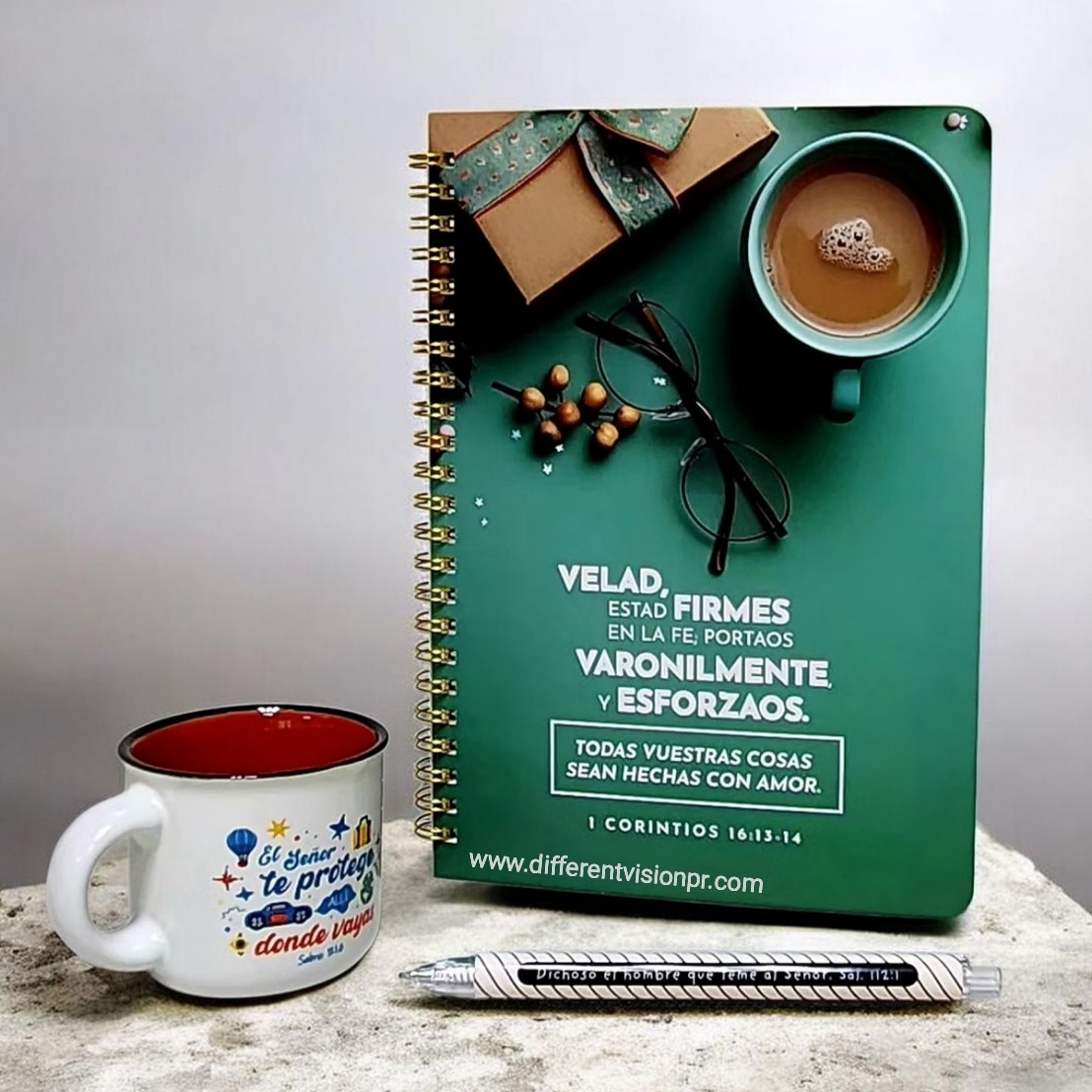 Pack, taza, libreta con bolígrafo (Firmes)