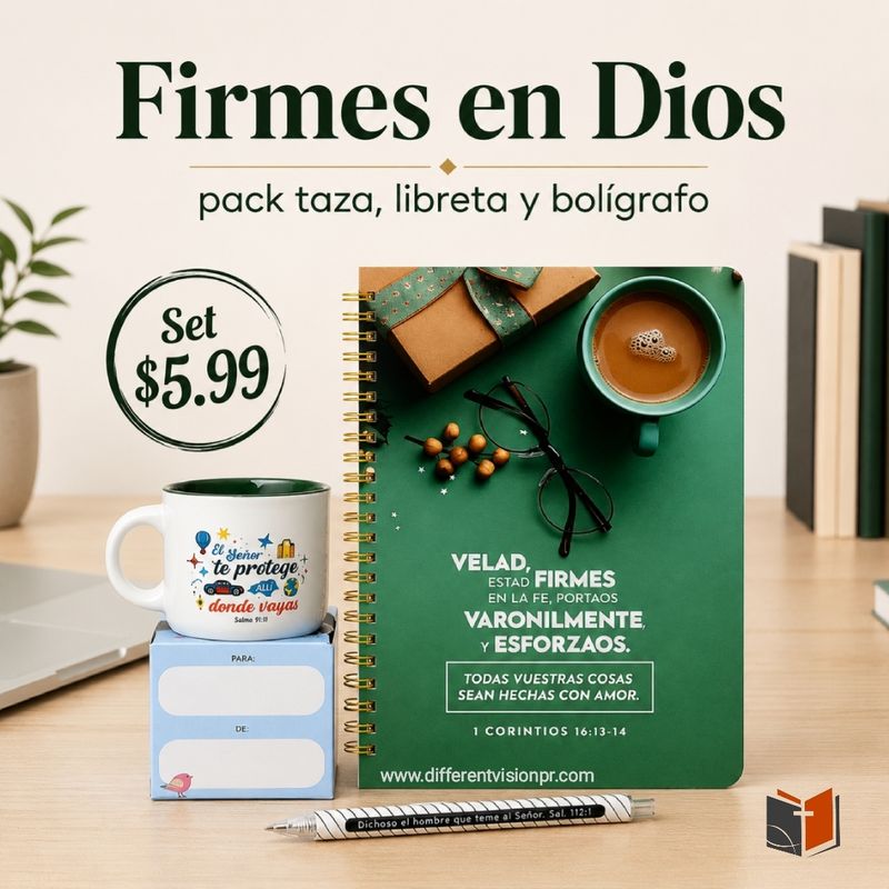 Pack, taza, libreta con bolígrafo (Firmes)