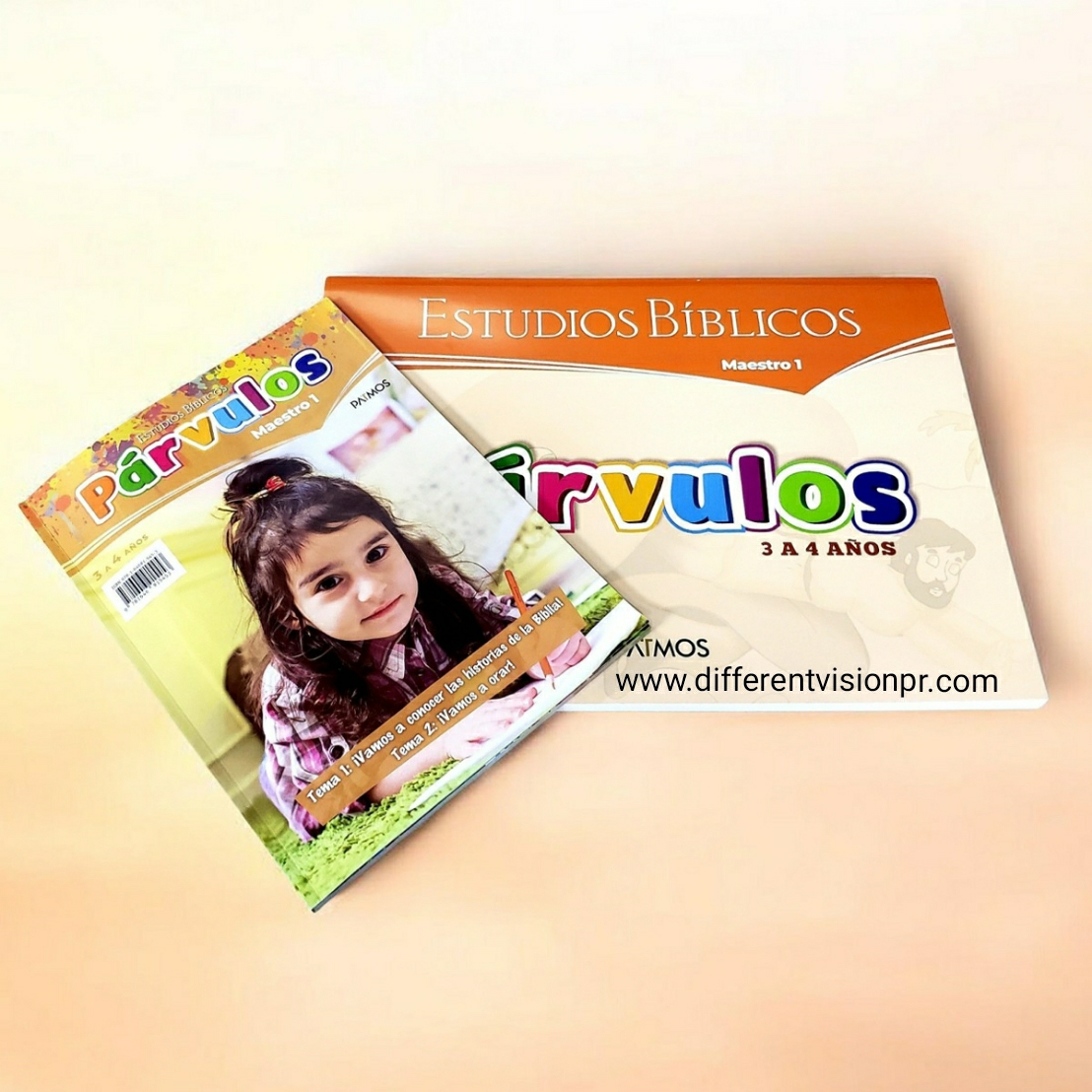 Estudios Bíblicos Párvulos (3 a 4 años) Maestro 2 con Visuales:  Tema 1 y 2