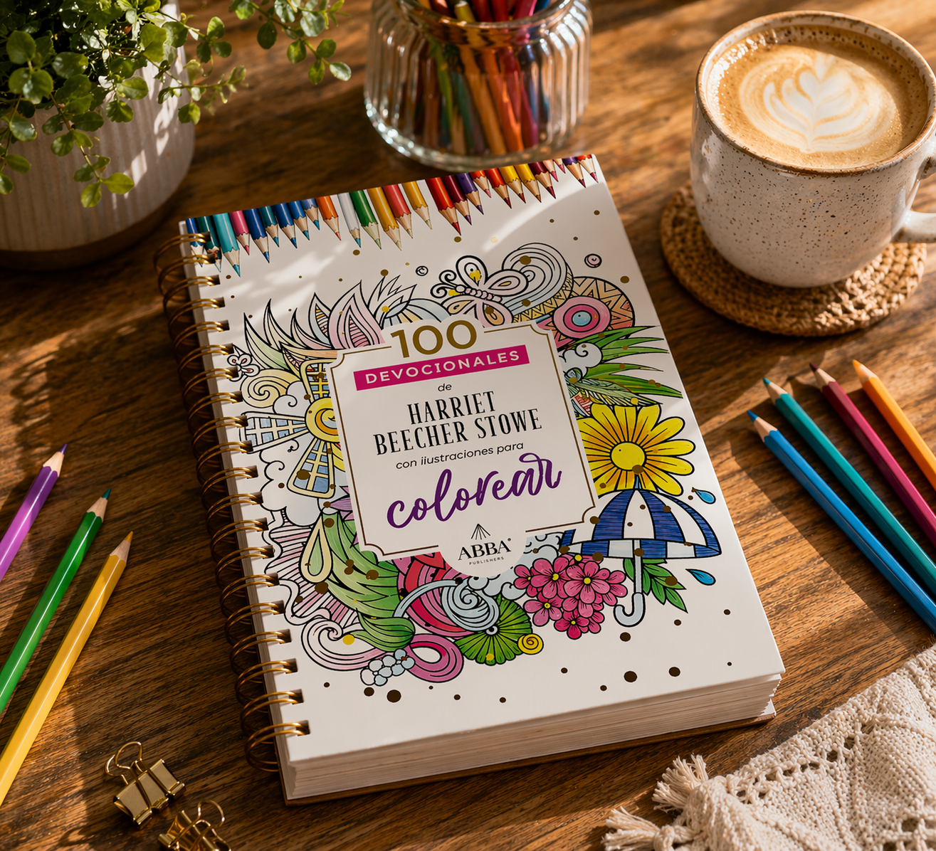 100 Devocionales para colorear: Harriet Beecher Stowe (Free Shipping)