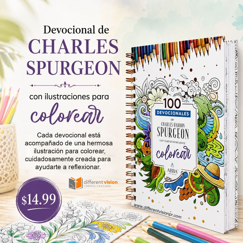 100 Devocionales para colorear: Charles Haddon Spurgeon (Free Shipping)