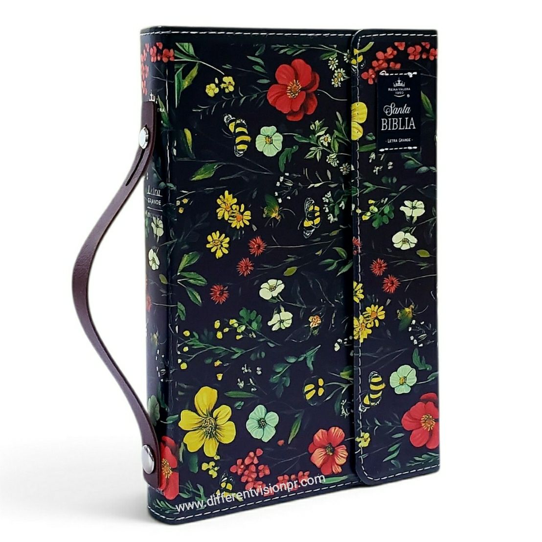 Biblia RVR60 Tamaño manual con broche y asa. Floral sobre negro (Free Shipping) Biblia RVR60 Tamaño manual con broche y asa. Floral sobre negro (Free Shipping)
