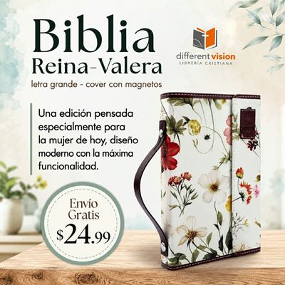 Biblia RVR60 Tamaño manual con broche y magnetos. Floral Otoñales (Free Shipping)