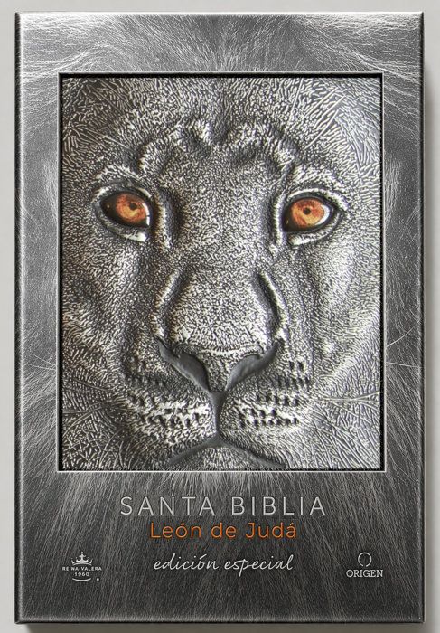 Biblia RVR 1960 León de Judá edición especial plateada  con índice (Free Shipping)
